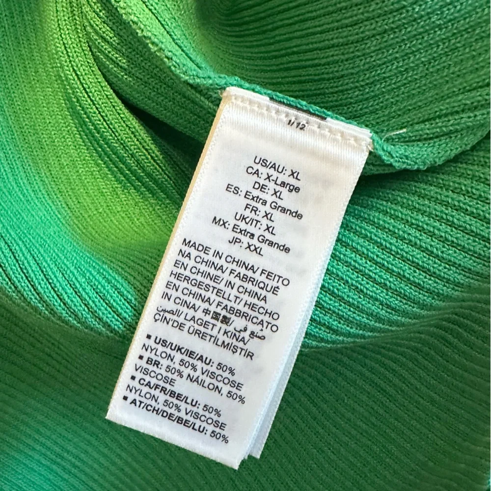 The Drop XL Yasmin Ribbed Midi Tank Dress Sleeveless Stretch Jade Minimalist NWT - Picture 8 of 9